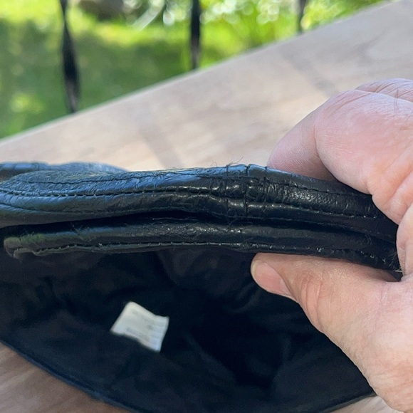 Newsboy Cap (Black) Leather Shell/Fabric Lining-unbranded - Picture 7 of 7